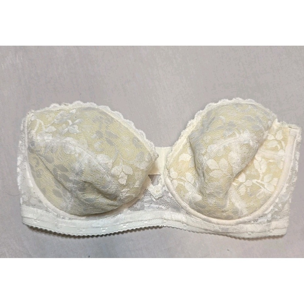 Vintage  Bra Carnival  Lace Strapless  34 D Lined
